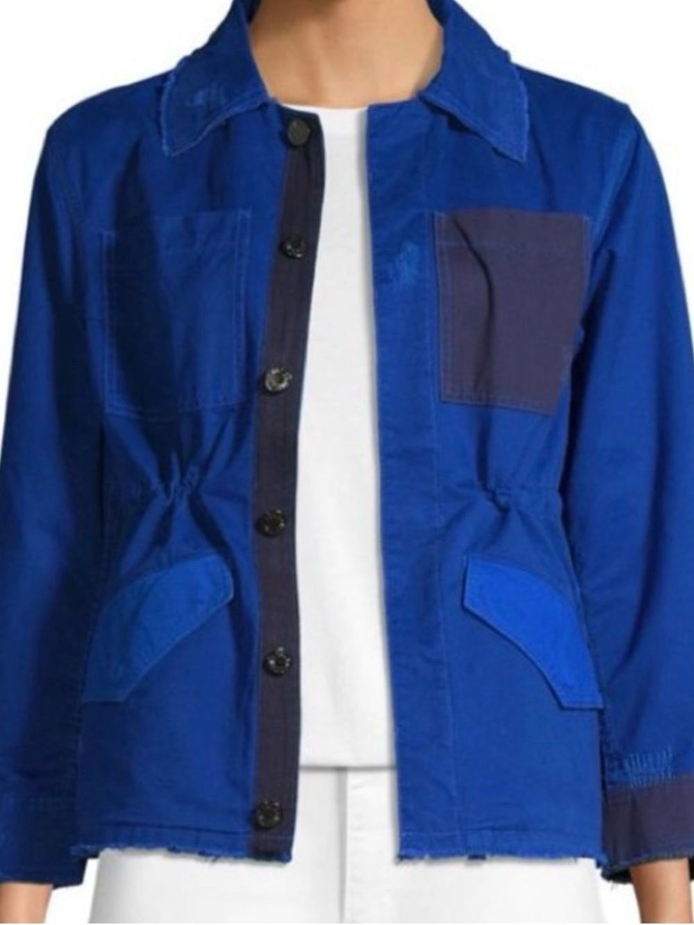 Zadig & Voltaire Blue Kimi Grunge Utility Jacket Distressed Size XS